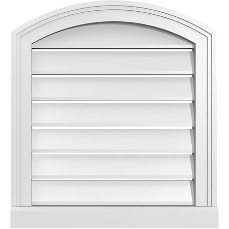 Ekena Millwork Arch Top Surface Mount PVC Gable Vent w/ 2"W x 2"P Brickmould Sill Frame, 20"W x 20"H GVPAR20X2003SN